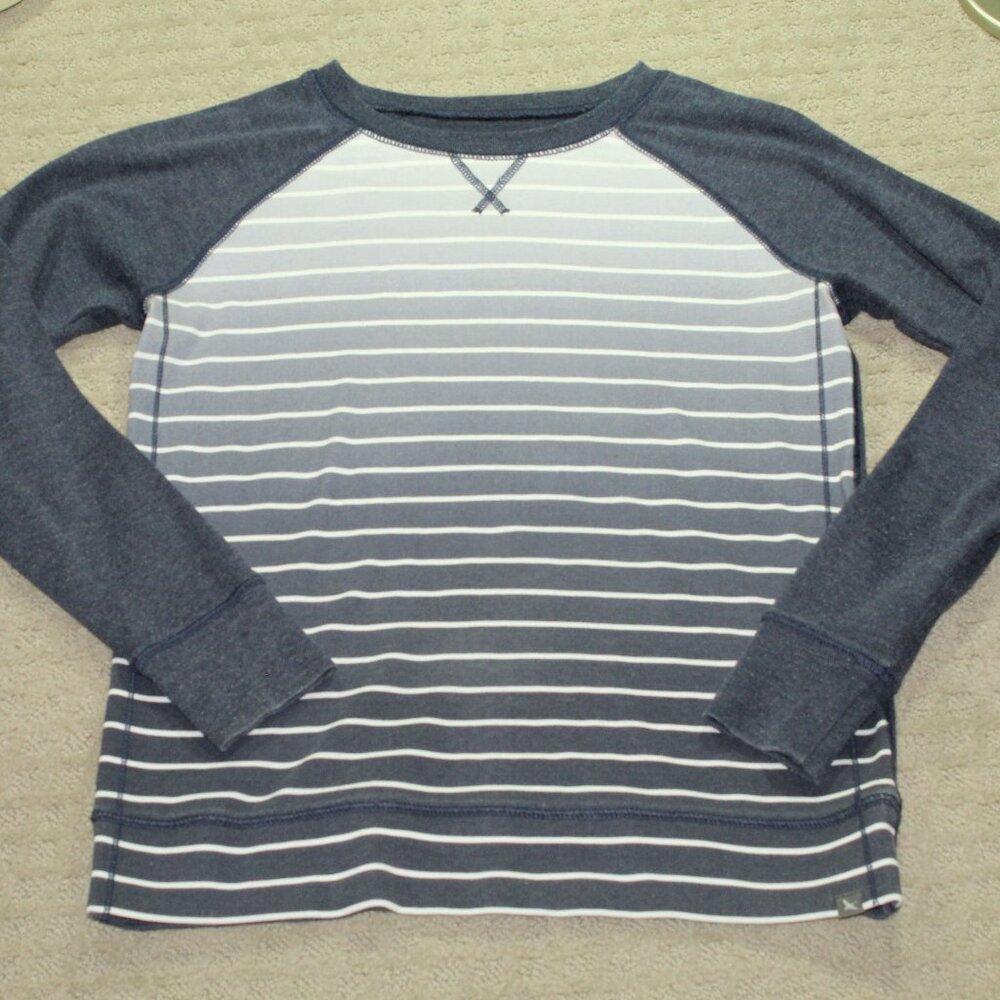 Eddie Bauer Women's S Blue Striped Hombre Long Sleeve Shirt